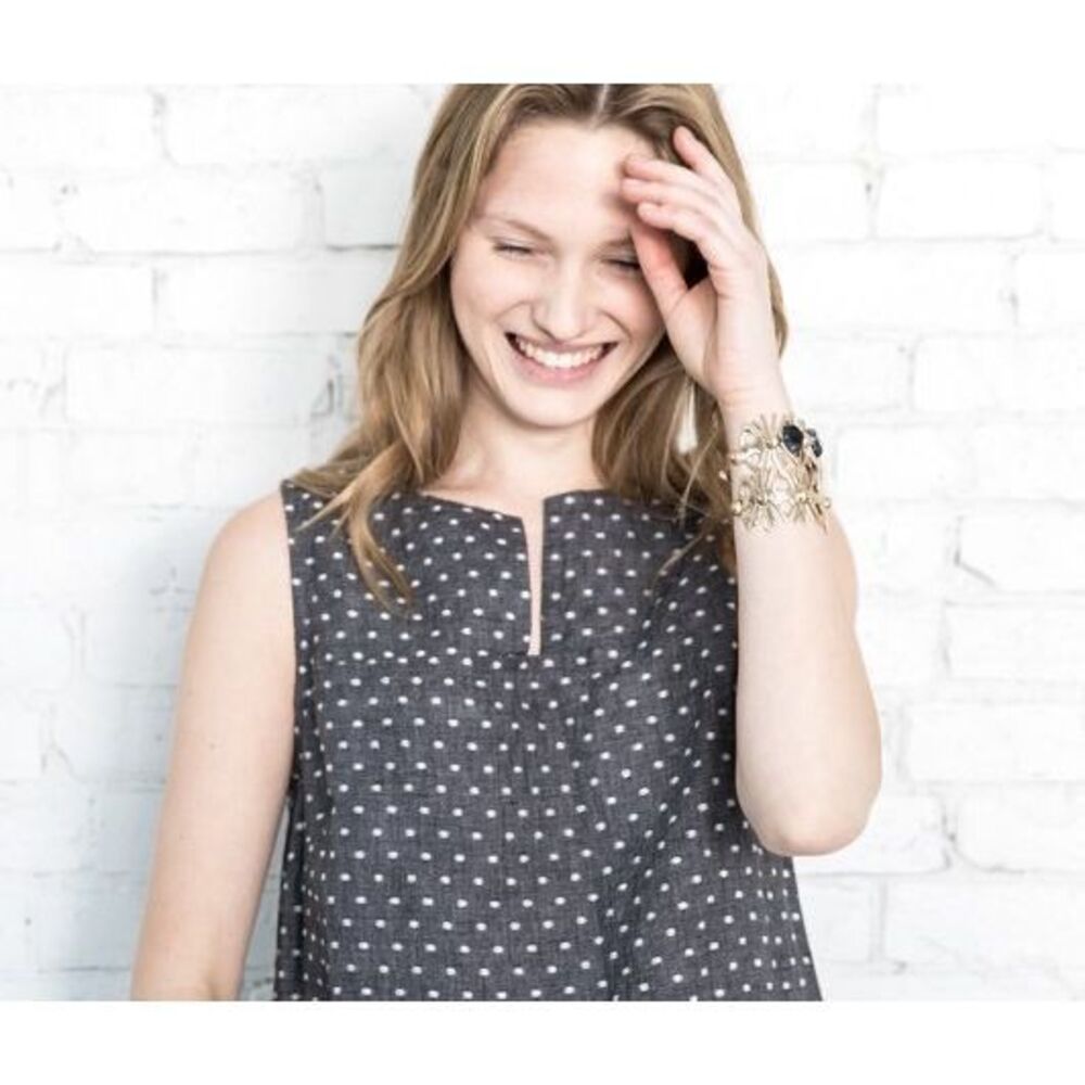 Studio 412 Gray Polka Dot Shift Dress Size Medium – Linen & Cotton